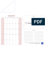 AdminCorp Free Printable Planner October 2012