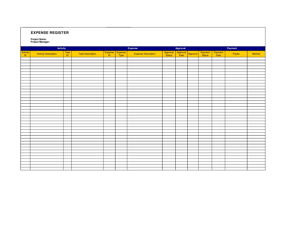 Execution Template - Expense Register | PDF | Finance & Money ...
