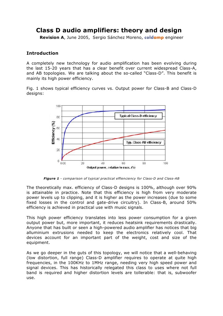 Class D Amplifier Overview | PDF | Amplifier | Electronic Filter