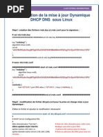 Configuration De la mise à jour Dynamique DHCP DNS  sous Linux