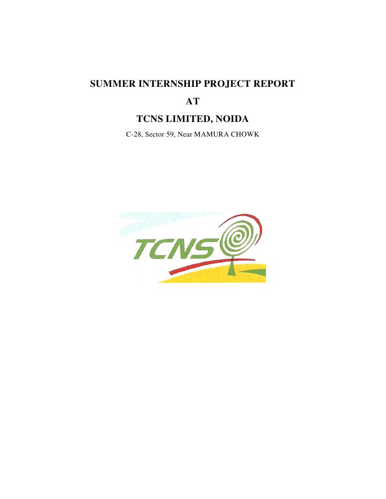 Apparel Internship Report TCNS Limited Noida PDF Sweater Sewing