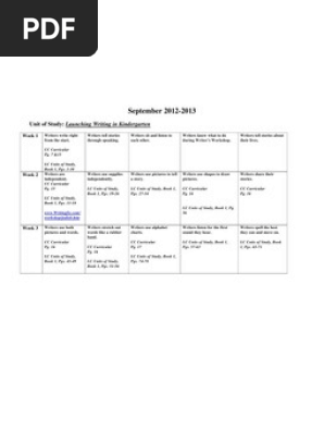 k september october writing minilessons