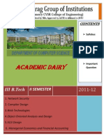 Academic Dairy: II Semester II Semester II Semester II Semester