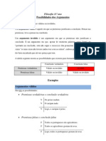 Possibilidades Dos Argumentos Apontamento 1