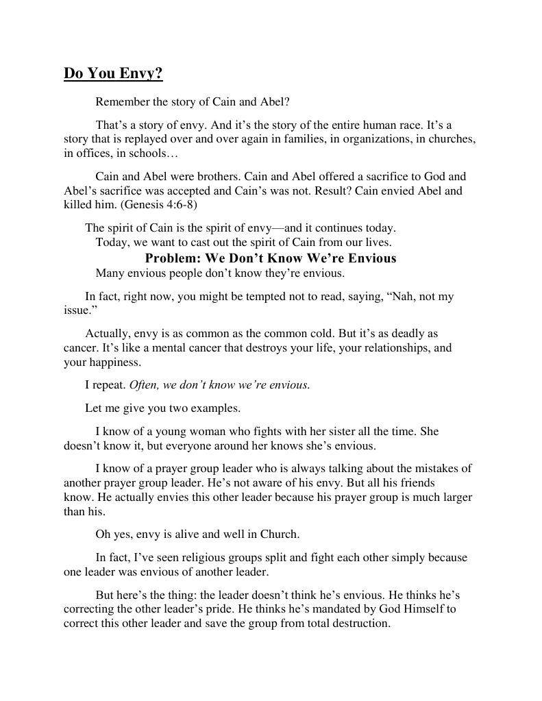 Bo Sanchez Article | PDF | Cain And Abel | Christianity, image size:791x1023