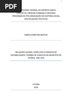 Relações sociais, conflitos e espaços de sociabilidades - Formas de convívio no município de Vitória 1850-1872 -  Fabíola_Martins_Bastos