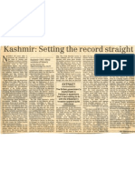 Kashmir - Setting the Record Straight