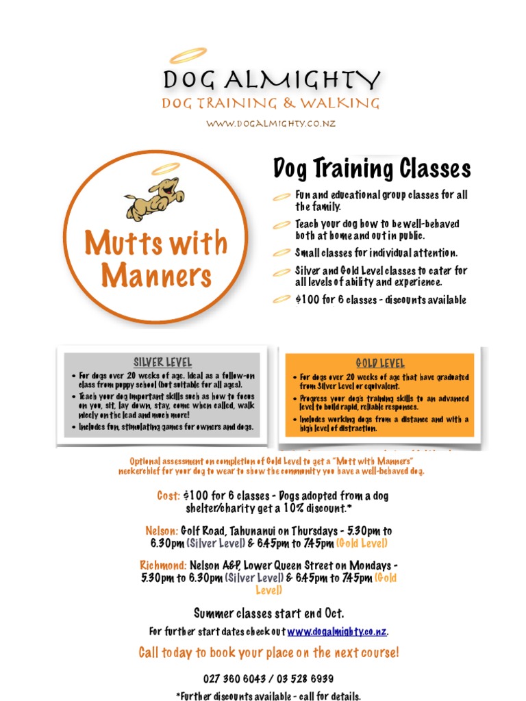 Mutts With Manners Poster PDF Dog Training Dogs