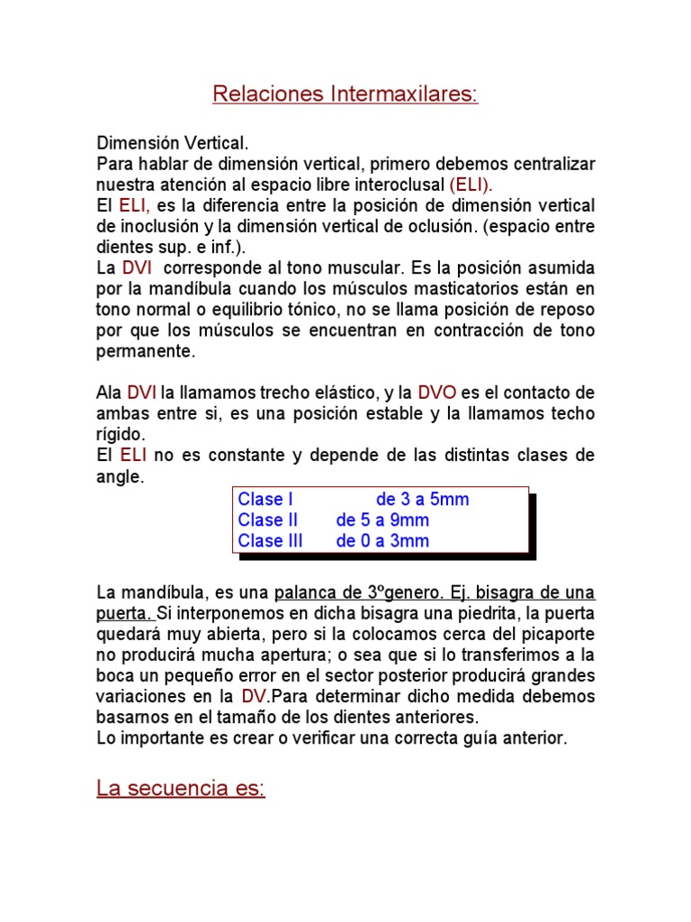Relaciones Intermaxilares | PDF | Diente humano | Odontología