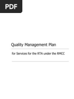 Quality Management Plan: For Services For The RTA Under The RMCC