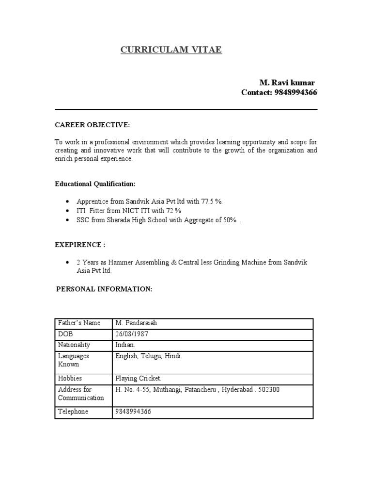 Ravi Resume | PDF | Career & Growth
