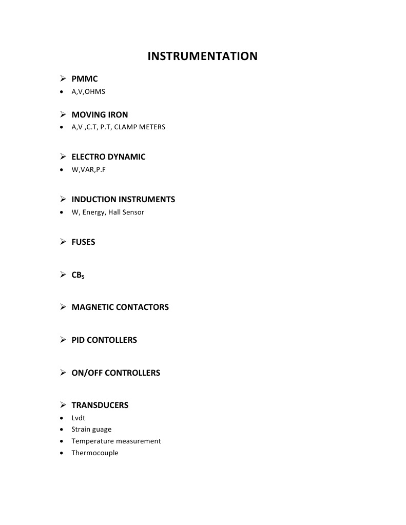 Overview of Electrical Instrumentation | PDF
