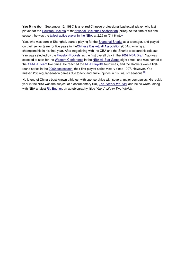 Yao Ming | PDF