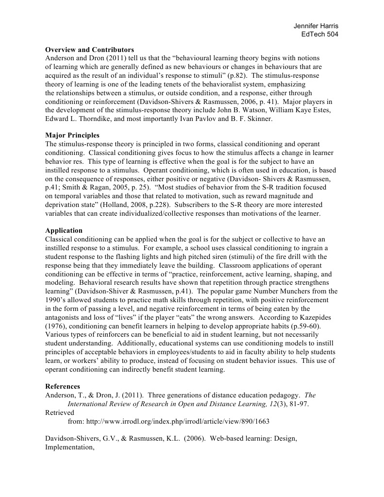 Classical conditioning paper picture