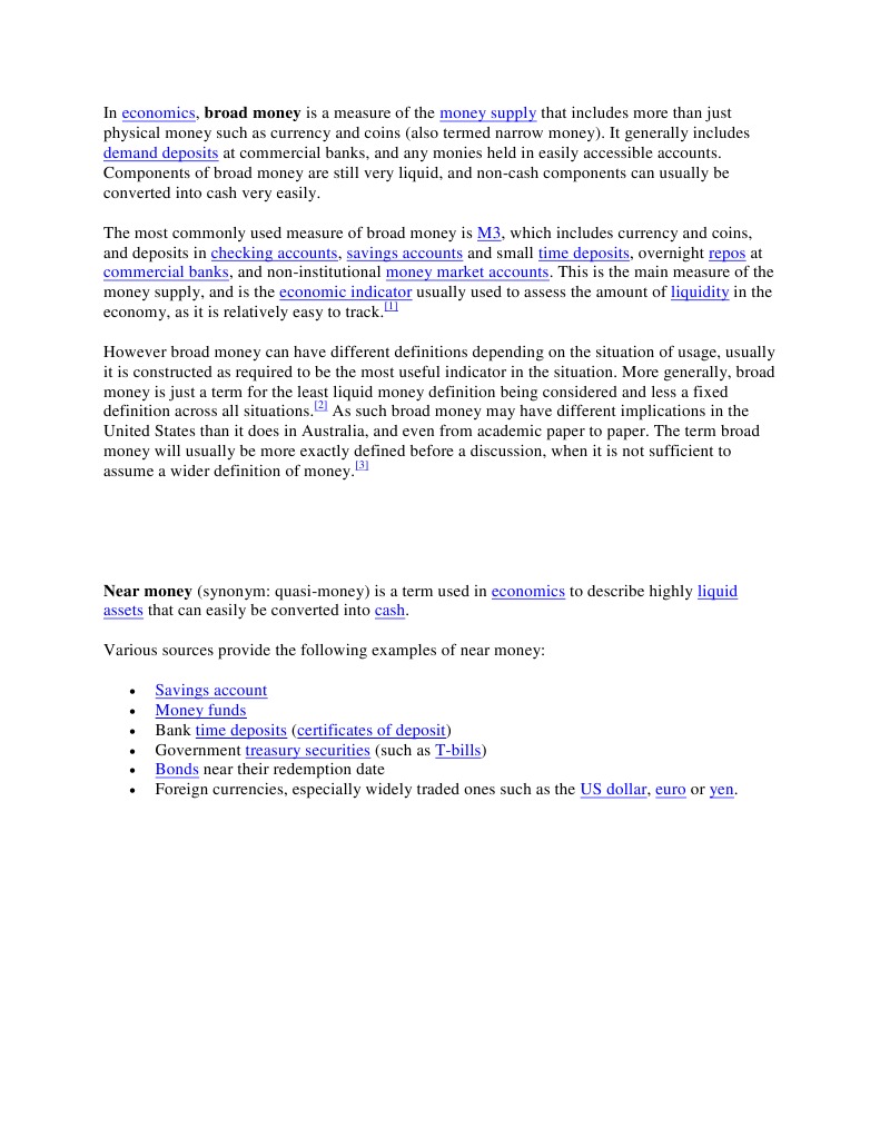 Understanding Near Money in Economics | PDF