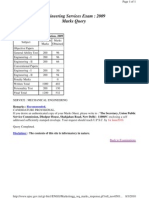 Engineering Services Exam: 2009 Marks Query