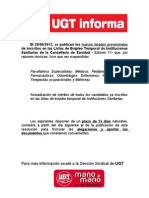 UGT Informa Nueva Publicacion Listados Bolsa CS