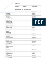 A Level Production Schedule