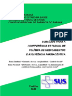 Cartilha Assistencia Farmaceutica Sus - 2002