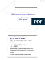 IE400 Lecture Integer Programming Handout