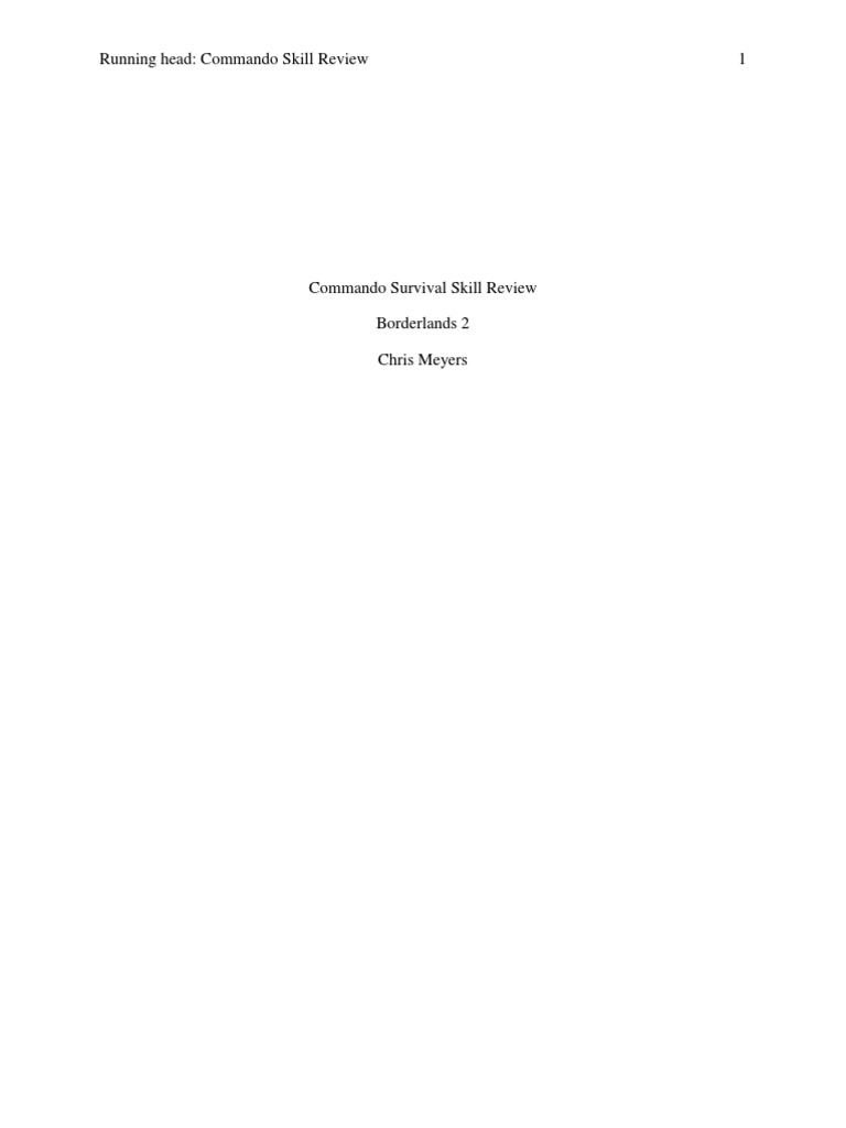 Commando Skill Review | PDF