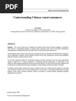 Download Understanding Chinese Rural Consumers Implications for marketers DRAFT by Alex Mari by Alex Mari SN10863701 doc pdf