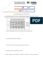 AVALIAÇÃO 5º ANO 3º BIM DE MATEMÁTICA Mensal