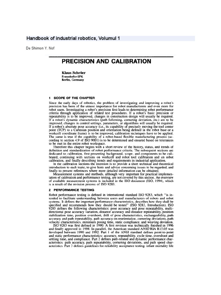 Handbook of Industrial Robotics | PDF