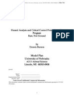 UNL HACCP Plan for Raw Beef, Pork, Lamb, Chicken and Turkey