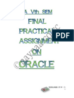 Bca VTH Sem Final Practical Assignment (Oracle)