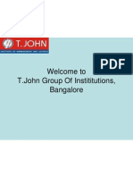 Welcome To T.John Group of Instititutions, Bangalore