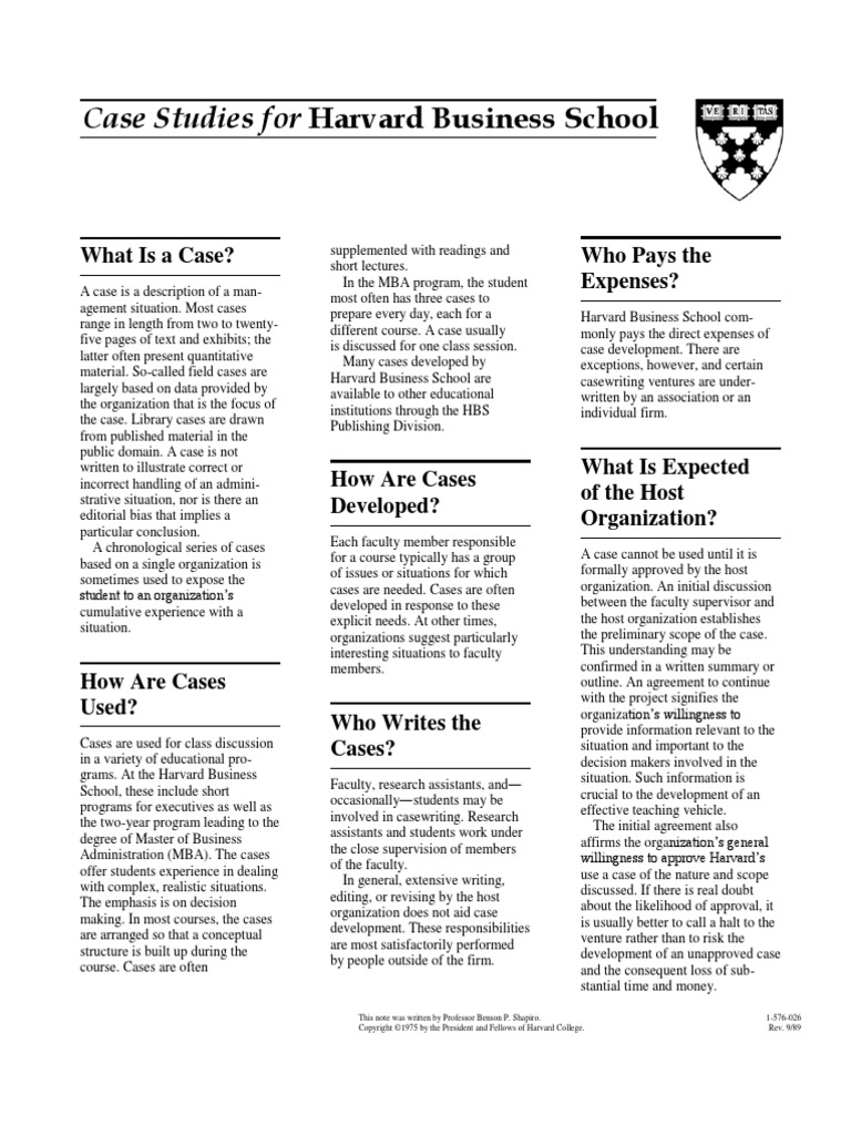 harvard case studies education