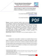 Um Estudo Das Dificuldades Na Articulação Entre Formas Algébricas e Forma Geométrica Da Equação Quadrática