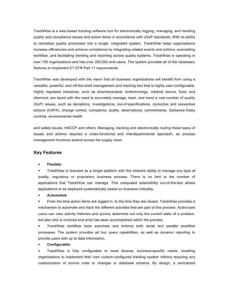 TrackWise Is A Web | PDF | Business Process | Databases