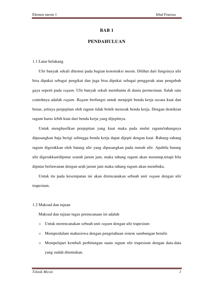 Perancangan Ragum dengan Ulir Trapesium | PDF