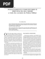 policiamento comunitario  prevenção do crime