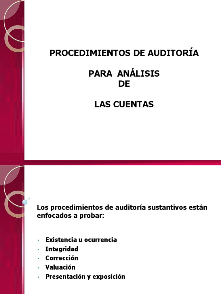Procedimientos de Auditoría Financiera | PDF | Auditoría financiera ...