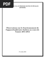 RNDDH - Observations sur le fonctionnement de l’appareil judiciaire haïtien au cours de  l’année 2011-2012