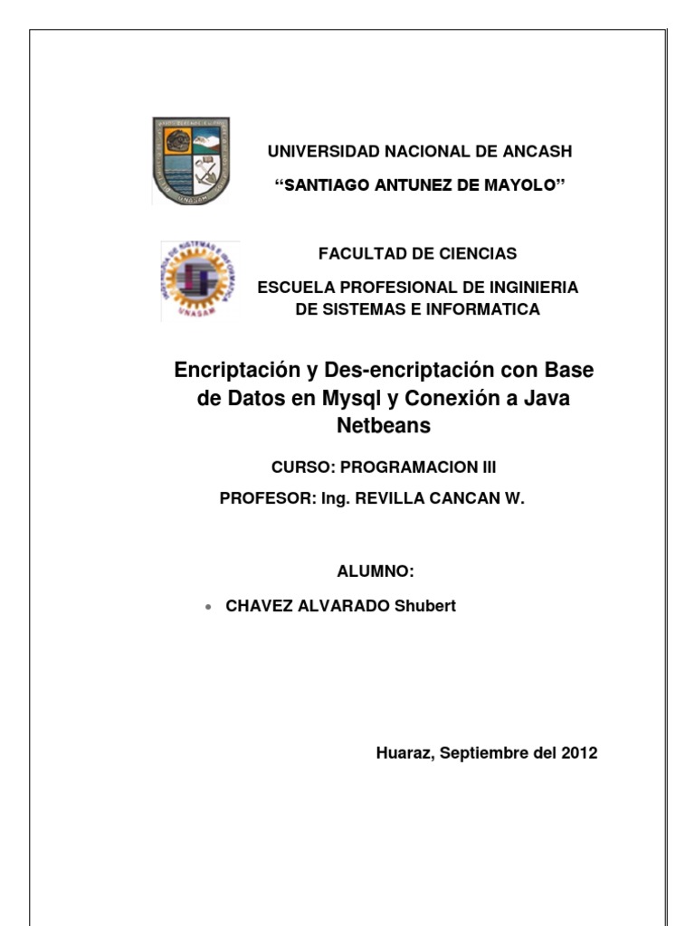 Creacion de Encriptado en Coneccion de Base de Datos Mysql | PDF | SQL ...