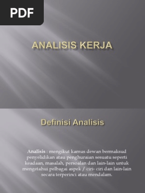 Analisis Kerja Presentation Pdf