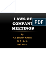 Laws of Company Meetings