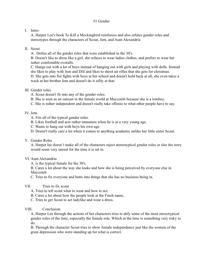 Gender Issues In To Kill A Mockingbird  spg-pack.com For To Kill A Mockingbird Worksheet