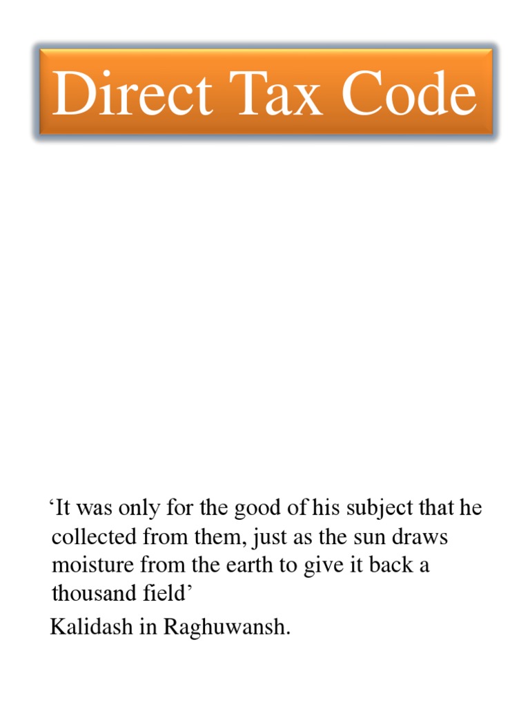 Direct Tax Code PDF Capital Gains Tax Taxes