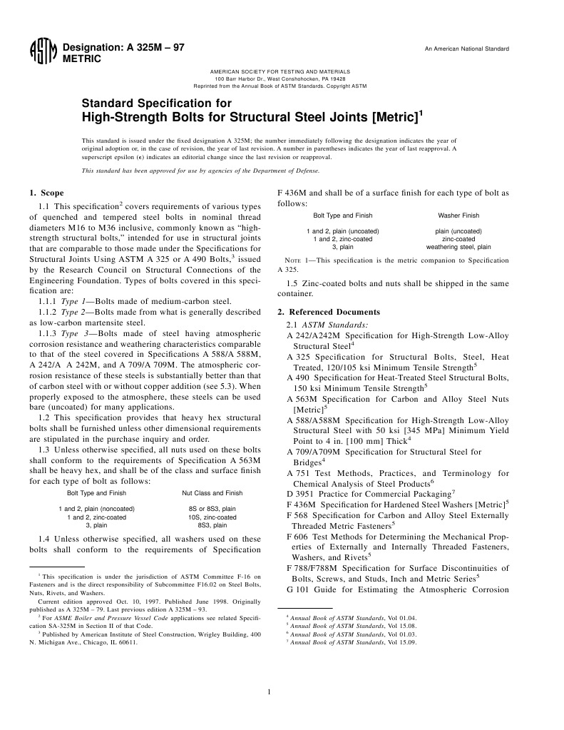 High-Strength Bolts For Structural Steel Joints (Metric) | PDF