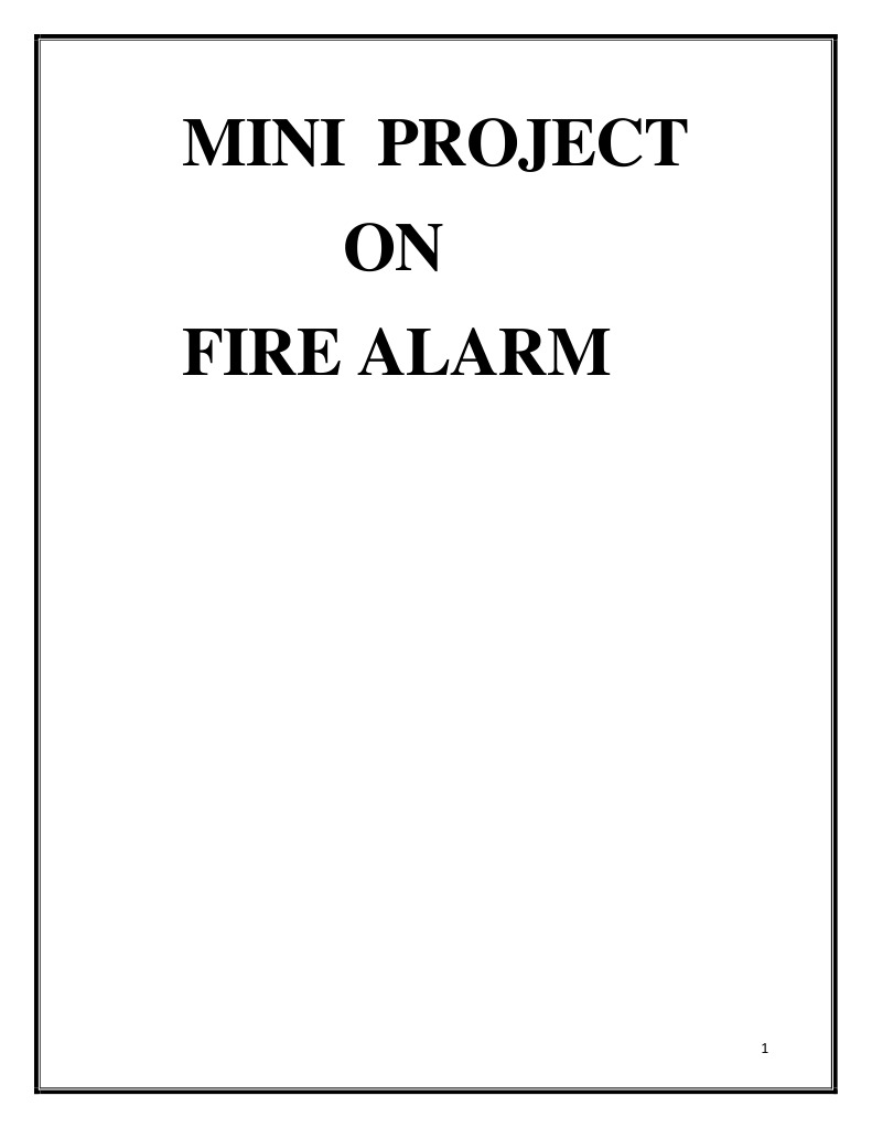 Mini Project ON Fire Alarm | PDF