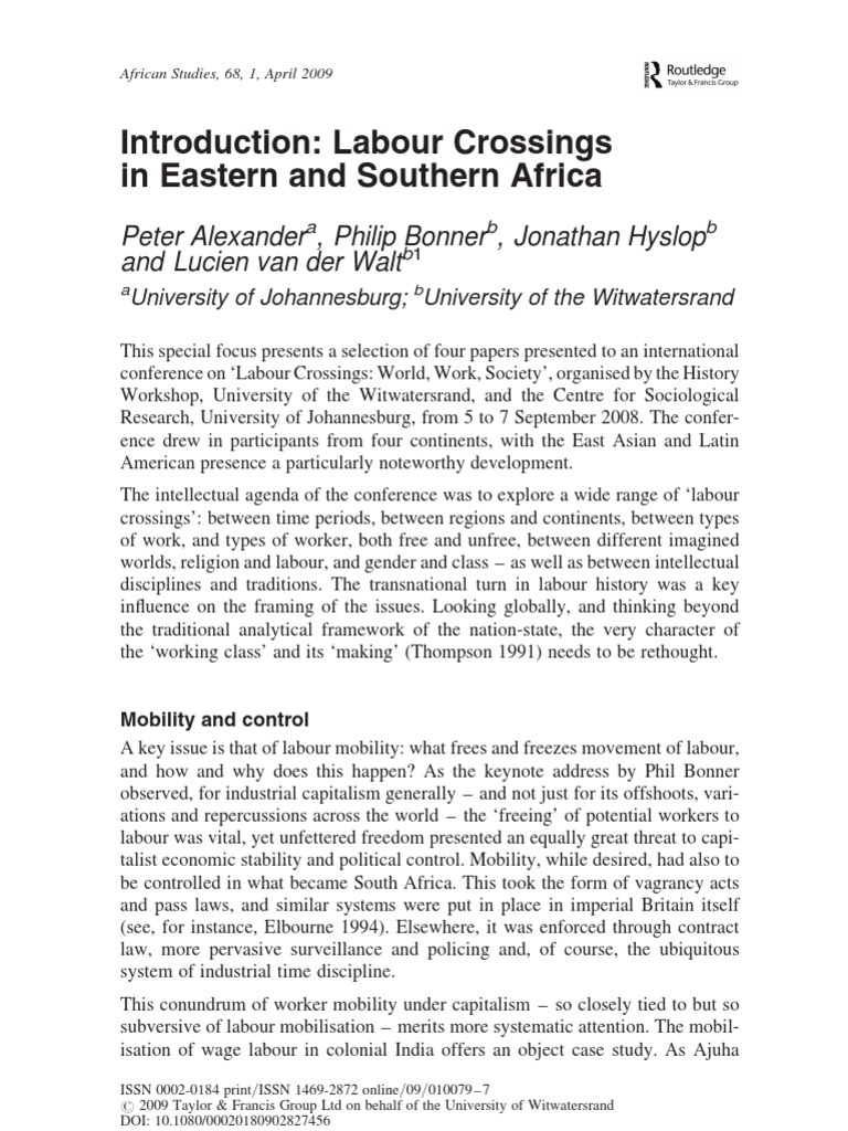 Labour Mobility in Africa | PDF | Slavery | East Africa