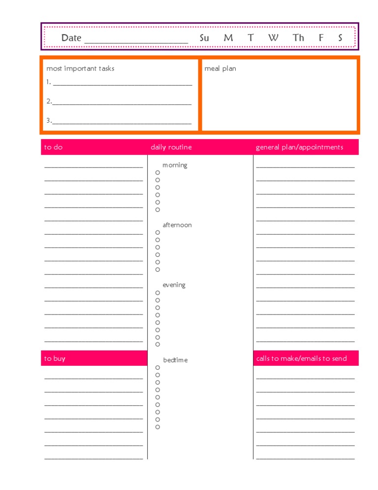 Daily Plan | PDF