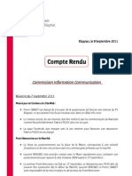 Compte Rendu - Commission Info-Com - 7-09-2011