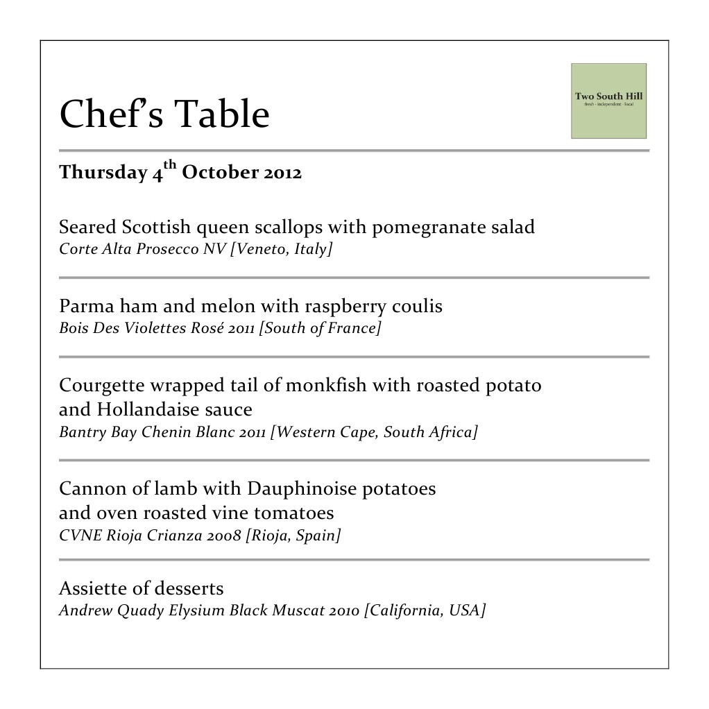 2SH Chef Table Sample2 | PDF