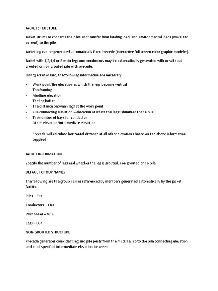 Jacket Structure Design Overview | PDF | Computing | Computing And ...